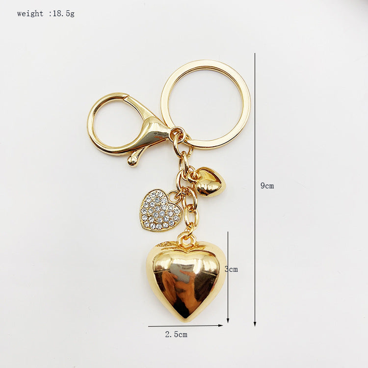Wholesale Heart-shaped diamond keychains